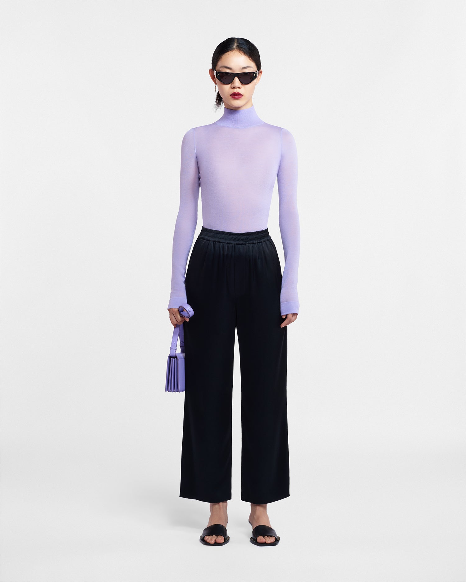 Womens | Harri Fine Merino Wool Top | Lilac Pf23