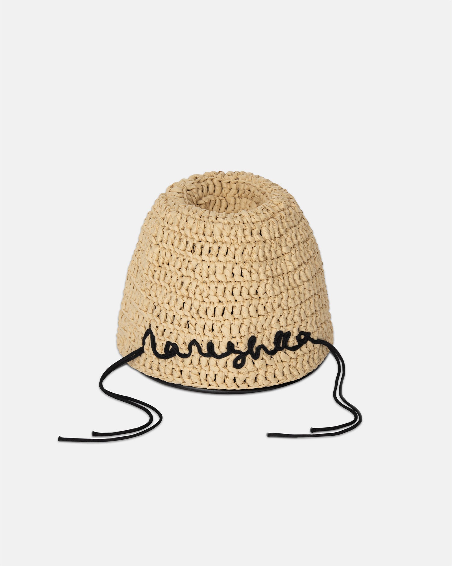 Unisex | Nao Raffia Bucket Hat | Beige Crochet