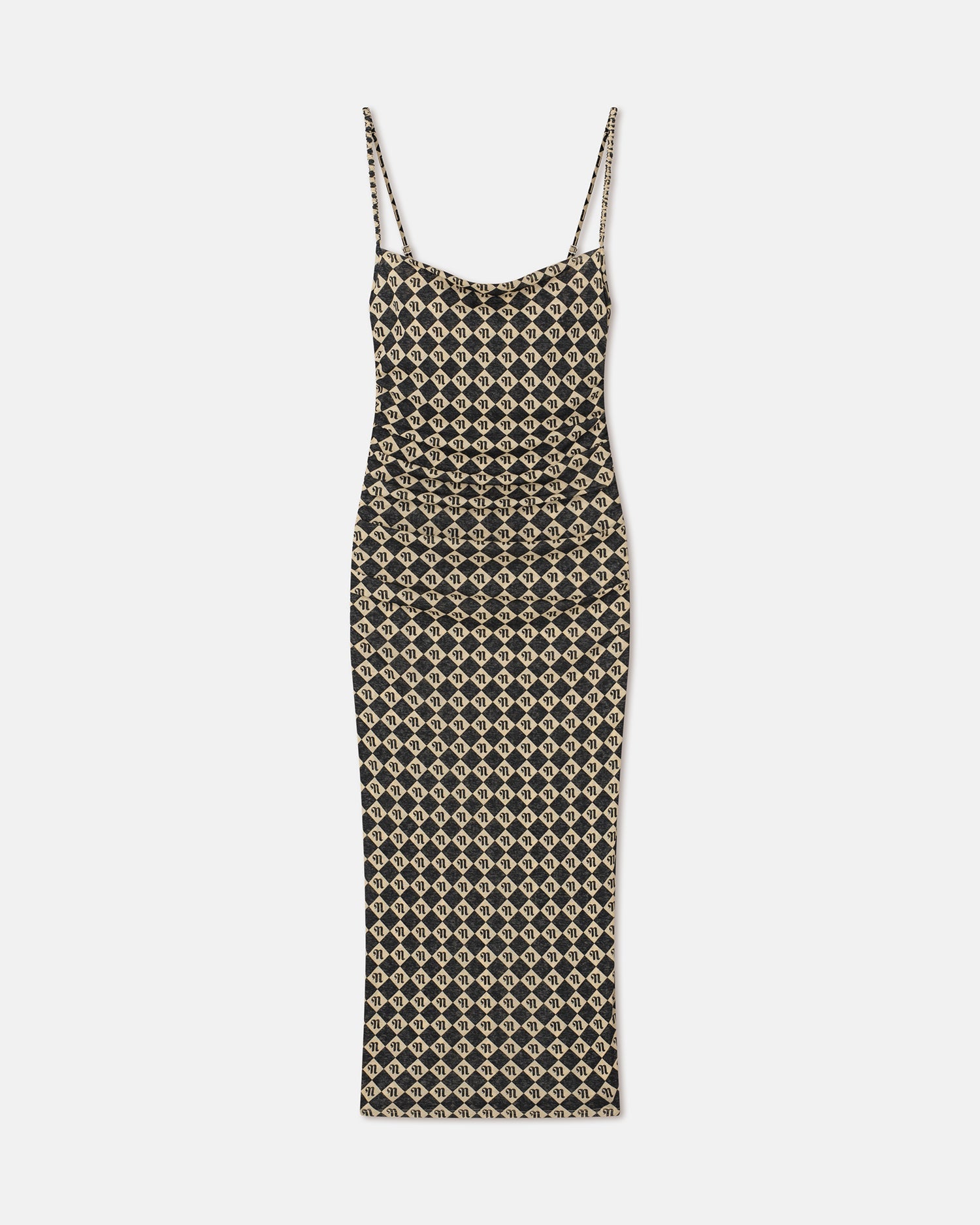 Womens | Alexa Mesh Jersey Midi Dress | Black Diamond Check