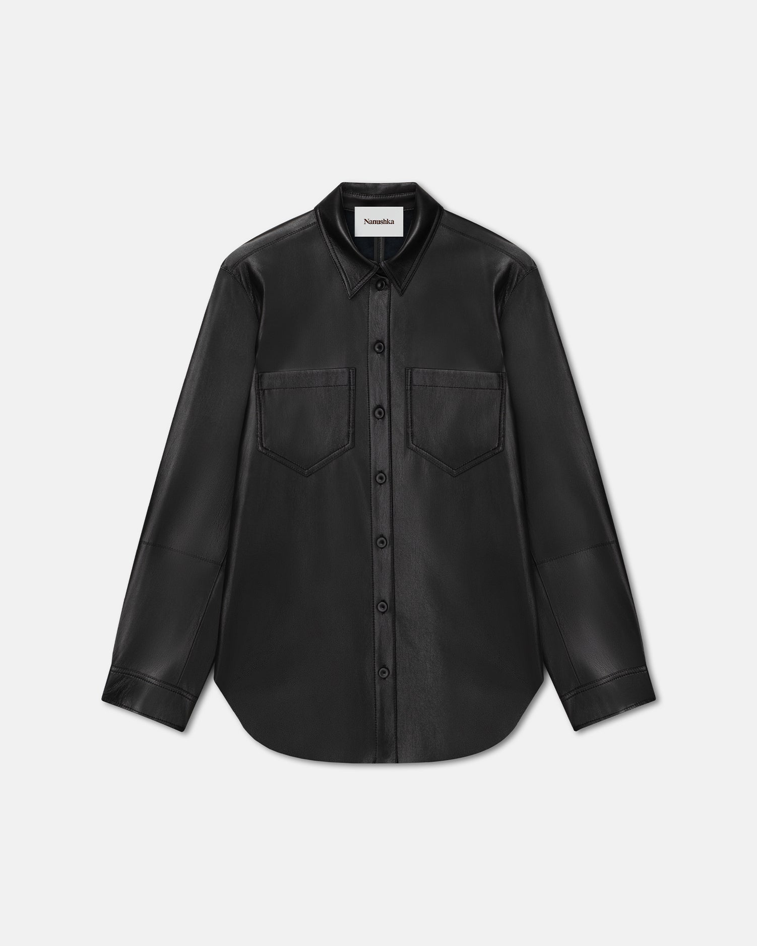 Womens | Giana Okobor Alt-Leather Shirt | Black