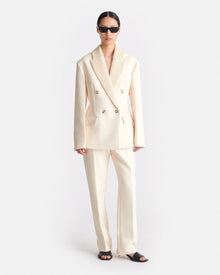 Womens | Alanna Crochet-Trim Double Suiting Blazer | Creme