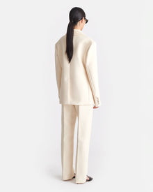 Womens | Alanna Crochet-Trim Double Suiting Blazer | Creme