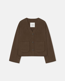 Womens | Dodie Double Wool And Silk Blend Jacket | Chocolate Chip