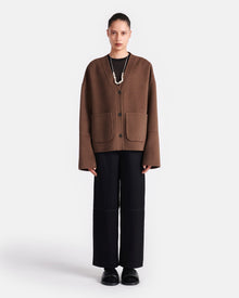 Womens | Dodie Double Wool And Silk Blend Jacket | Chocolate Chip