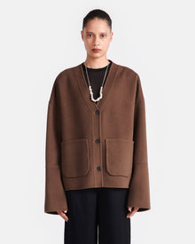 Womens | Dodie Double Wool And Silk Blend Jacket | Chocolate Chip