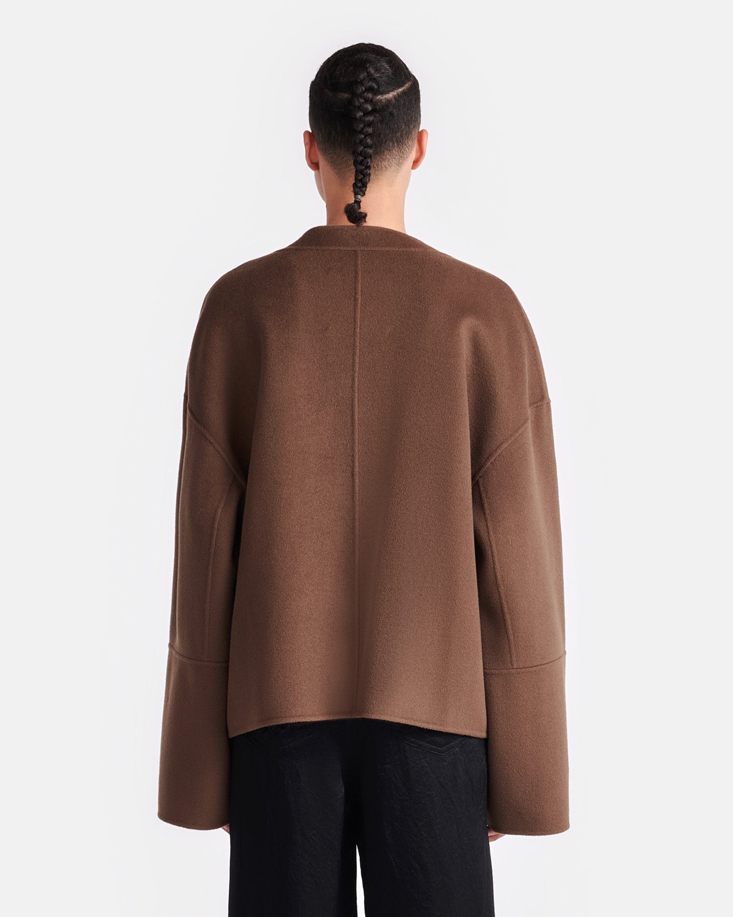 Womens | Dodie Double Wool And Silk Blend Jacket | Chocolate Chip