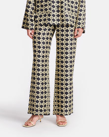 Womens | Brenda Printed Silk-Twill Pants | Diamond Check