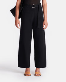 Womens | Bessie Crochet-Trim Barrel-Leg Pants | Black