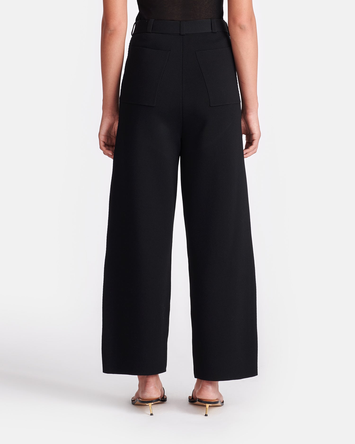 Womens | Bessie Crochet-Trim Barrel-Leg Pants | Black