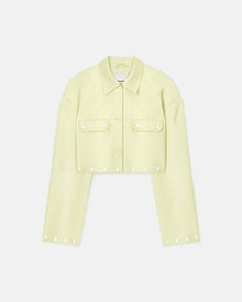 Womens | Kassie Studded Okobor Alt-Leather Shirt | Shadow Lime