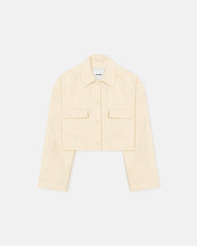 Womens | Coreen Cropped Sculpted Glass Poplin Shirt | Oat