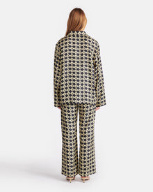 Womens | Kamala Printed Silk-Twill Shirt | Diamond Check