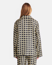 Womens | Kamala Printed Silk-Twill Shirt | Diamond Check