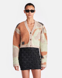 Womens | Henny Cropped Brushed-Alpaca Cardigan | Smudged Graffiti