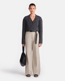 Womens | Henny Cropped Brushed-Alpaca Cardigan | Charcoal