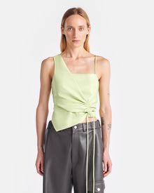 Womens | Chudel Asymmetric Okobor Alt-Leather Top | Shadow Lime