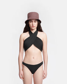 Womens | Saura Crossover Halterneck Bikini Top | Anthracite