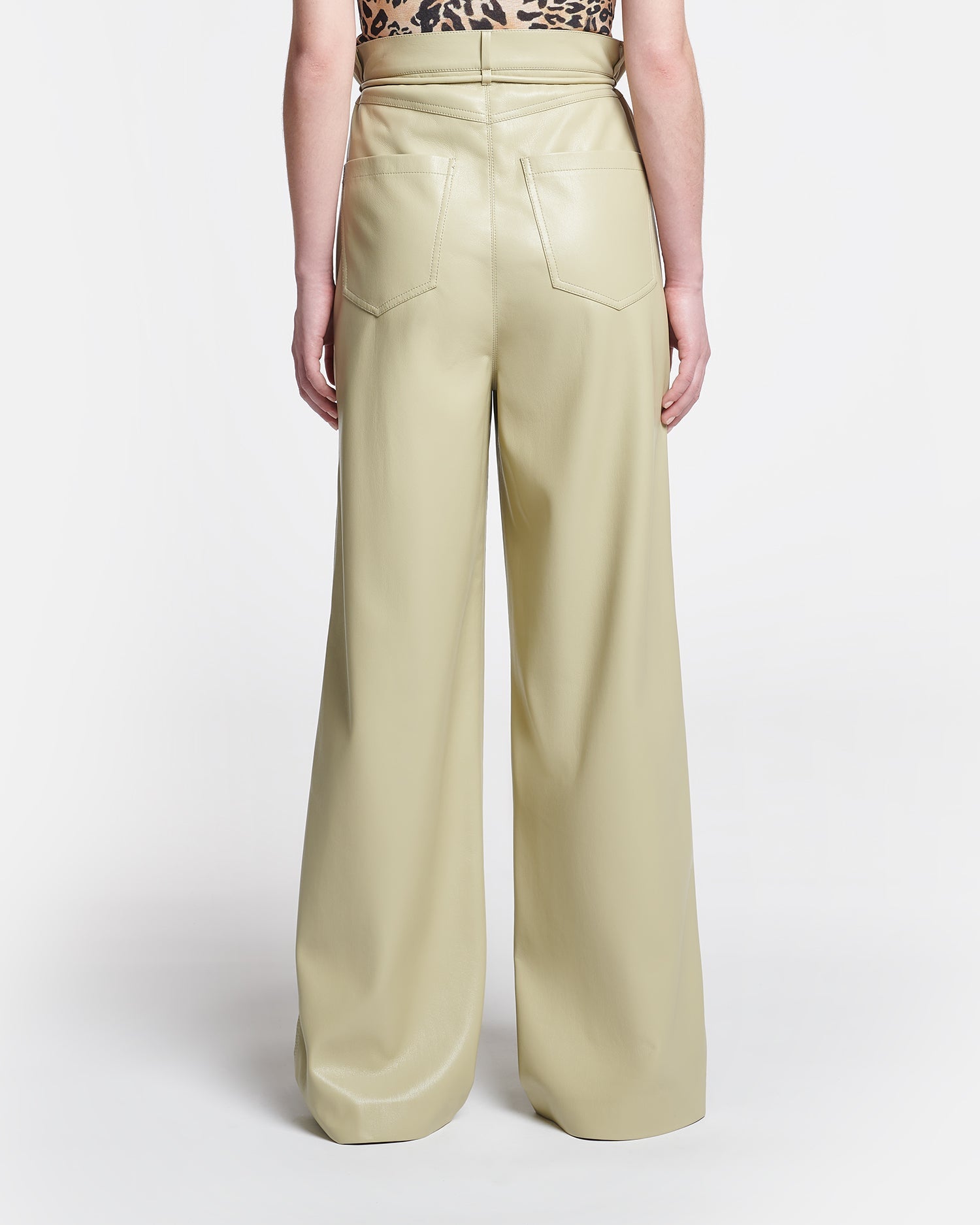 Womens | Sato Belted Okobor Pants | Pale Olive