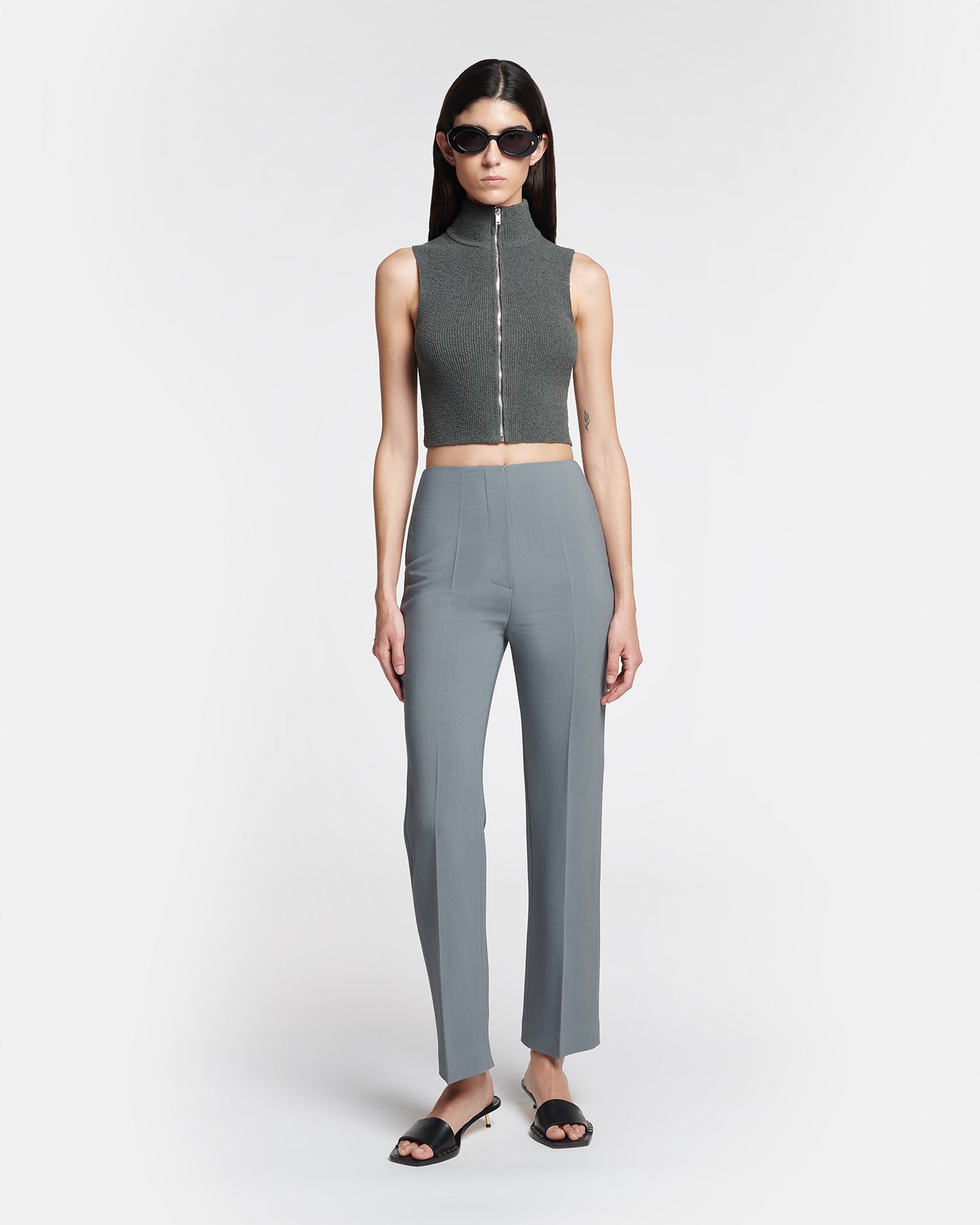 Womens | Erinna Tailored Slim-Leg Trousers | Steel Blue