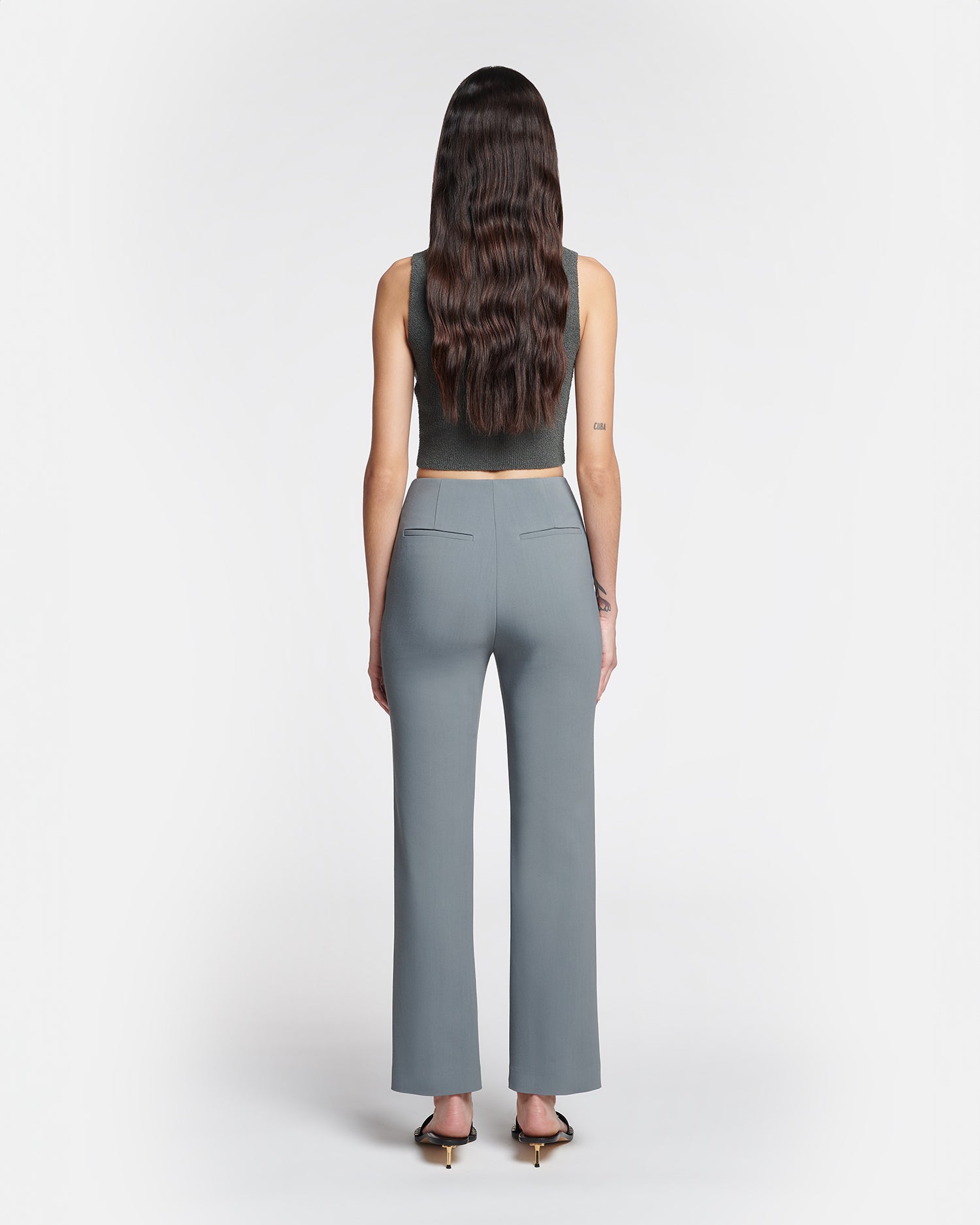 Womens | Erinna Tailored Slim-Leg Trousers | Steel Blue