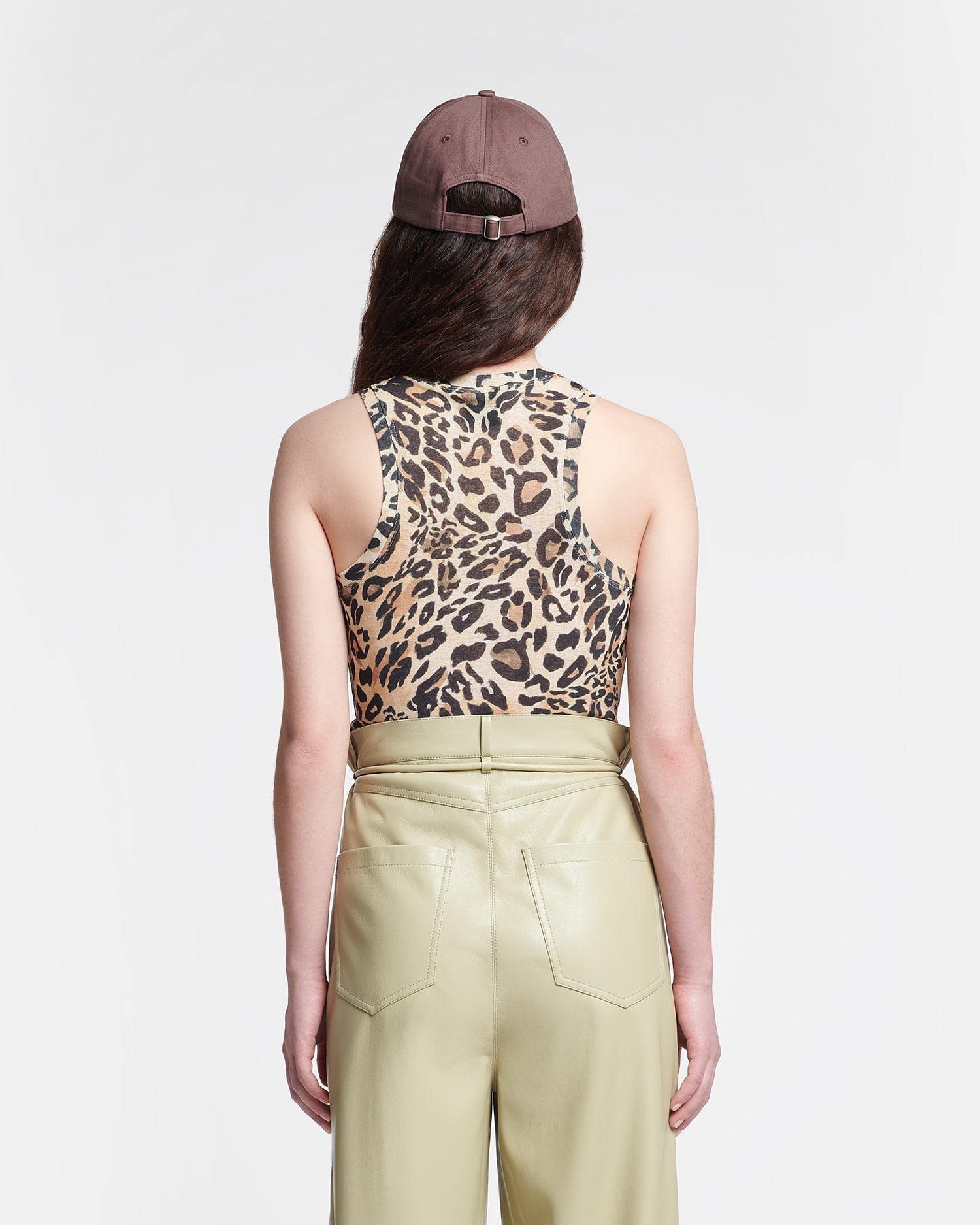 Womens | Anneke Mesh-Jersey Tank Top | Leopard