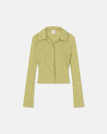 Womens | Zoie Totem Plisse Shirt | Pistachio