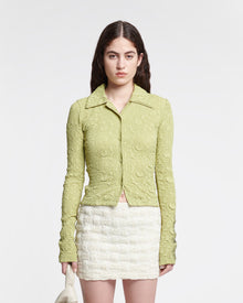 Womens | Zoie Totem Plisse Shirt | Pistachio