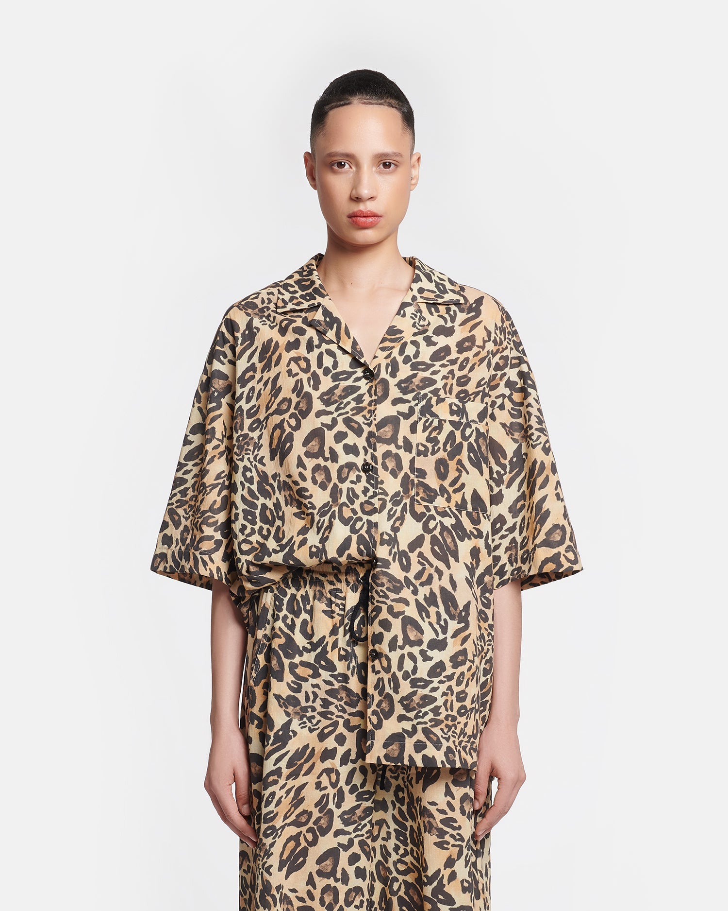 Womens | Katnis Printed Cotton-Voile Shirt | Leopard