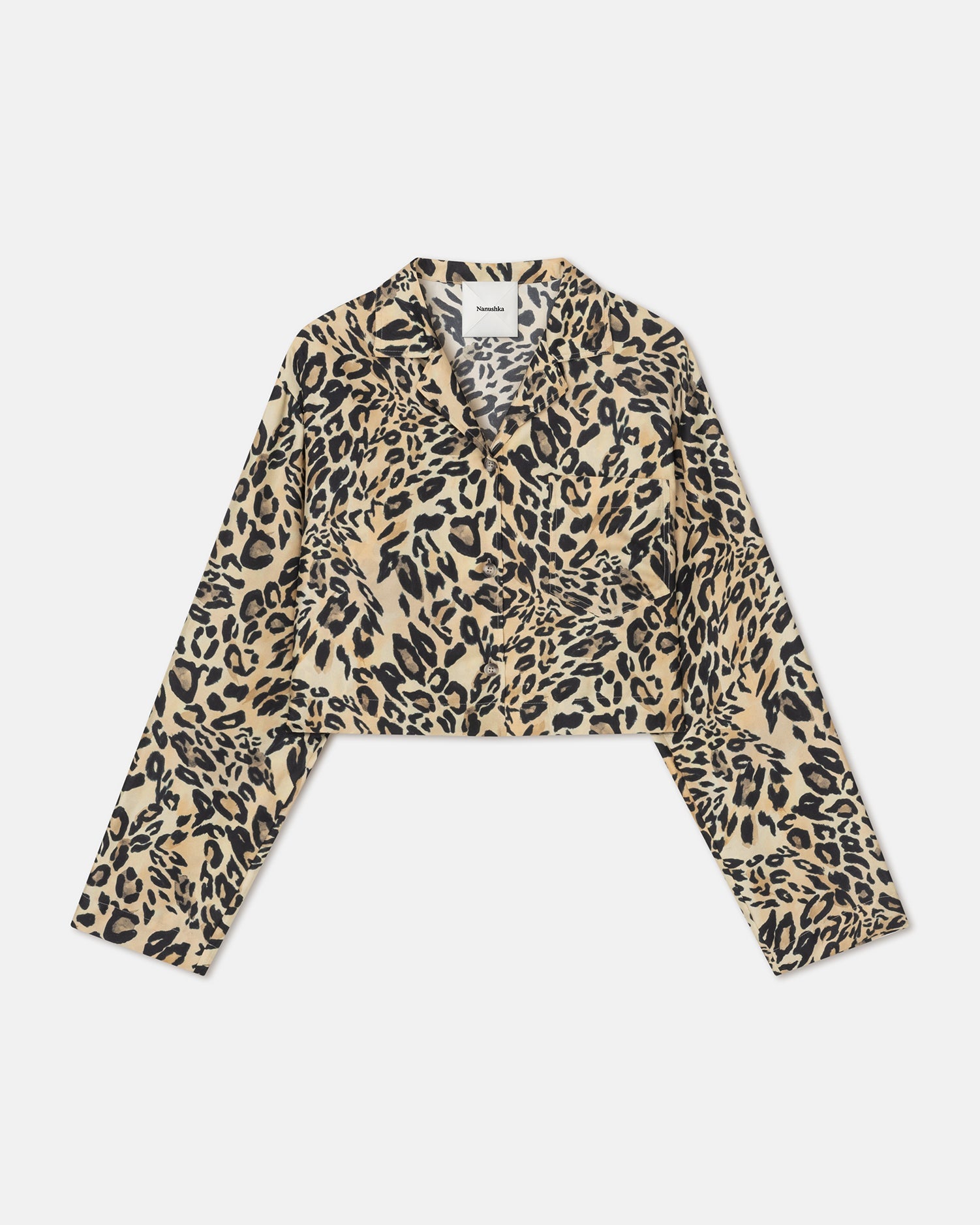 Womens | Vally Cropped Printed Twill-Silk Shirt | Leopard