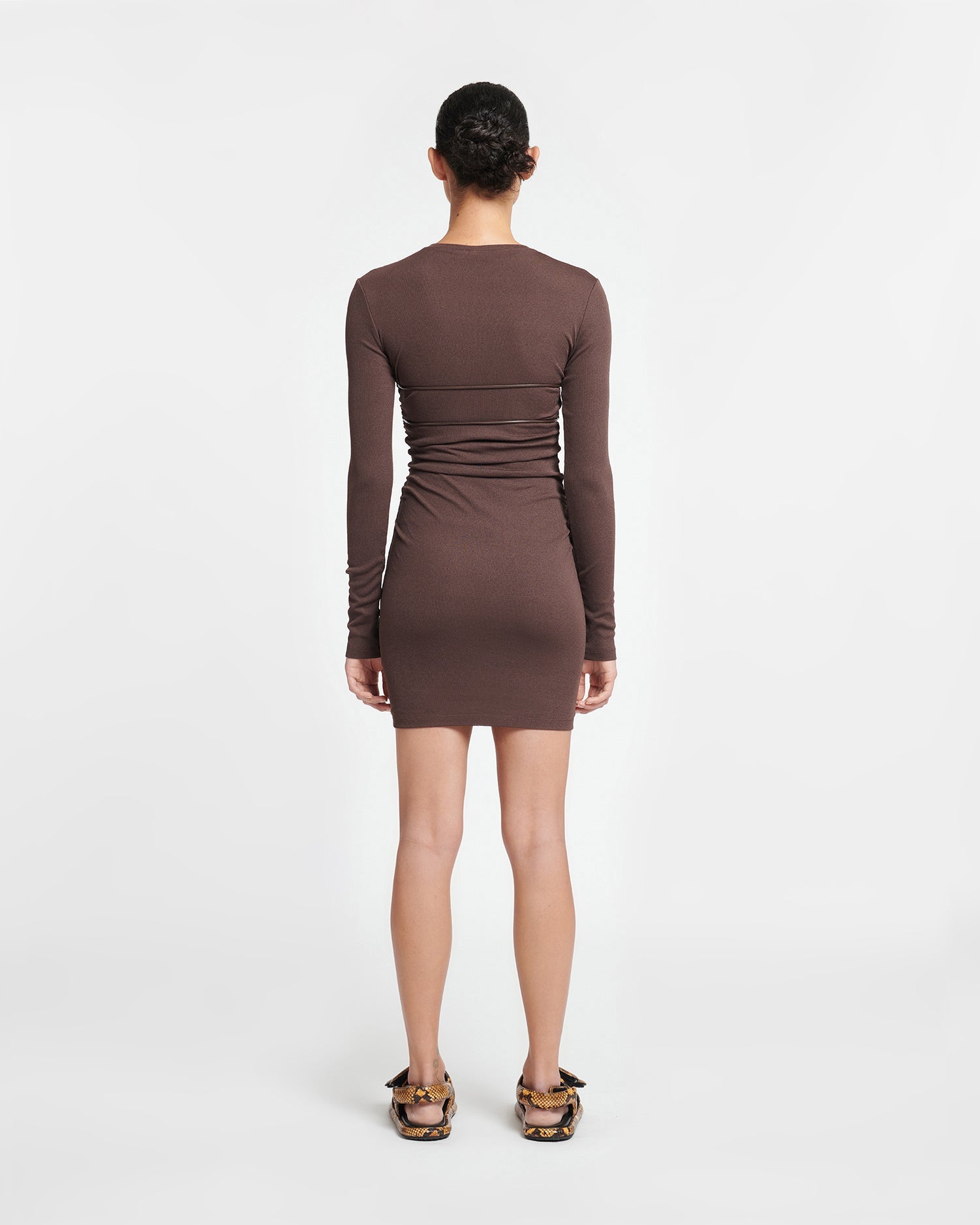 Womens | Feiko Draped Mesh-Jersey Mini Dress | Nutmeg