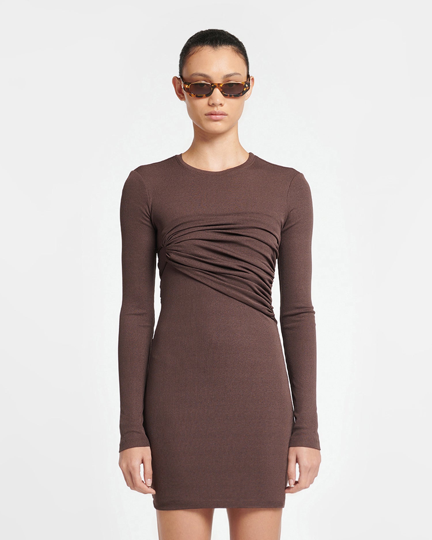 Womens | Feiko Draped Mesh-Jersey Mini Dress | Nutmeg