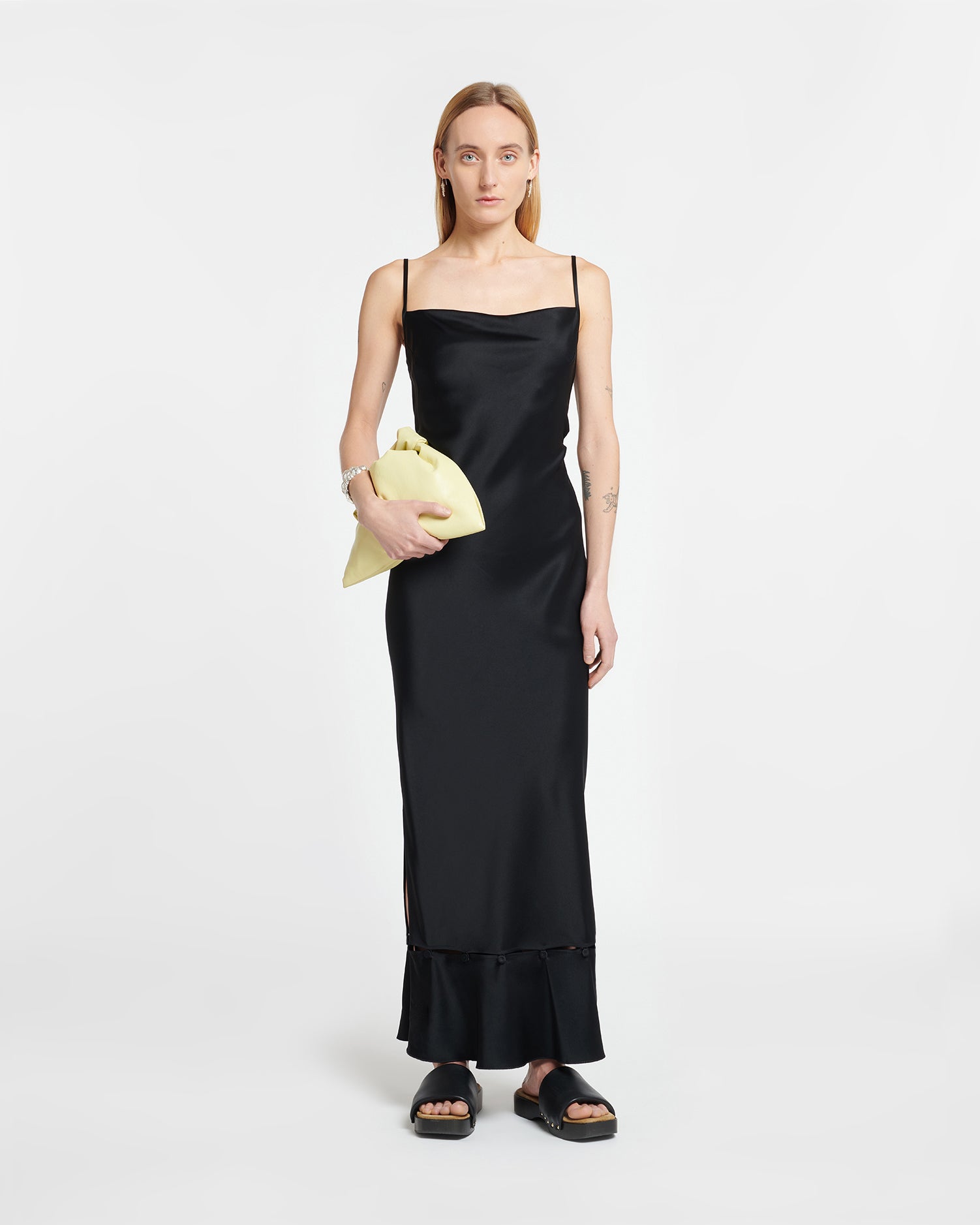 Womens | Renny Slip Satin Maxi Dress | Black