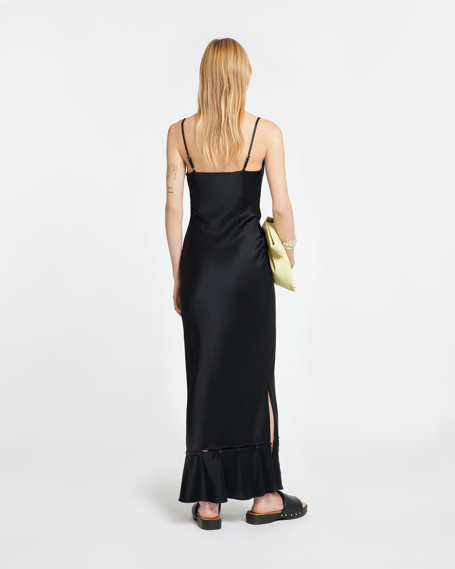 Womens | Renny Slip Satin Maxi Dress | Black