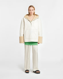 Womens | Maso Hooded Bonded Shearling Pullover | Creme/Crayon