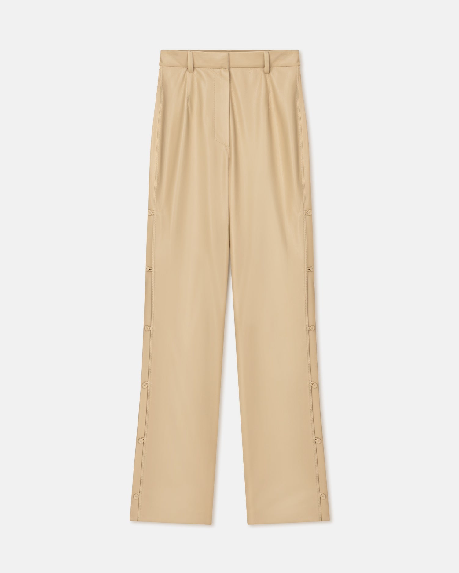 Womens | Felina Okobor Alt-Leather Slim-Leg Pants | Almond