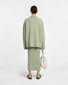 Womens | Nima Terry-Knit Midi Skirt | Faded Sage