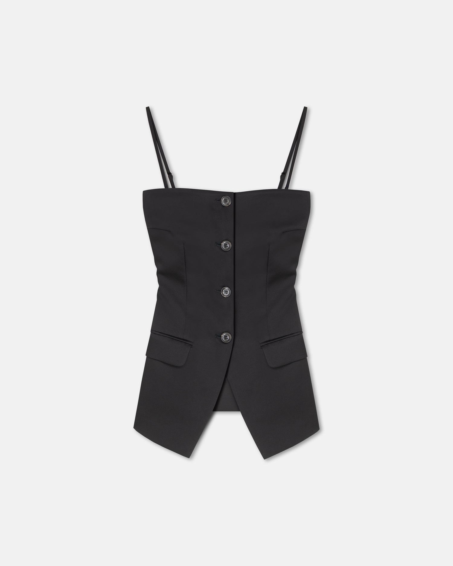 Womens | Alessa Tailored Tech-Satin Vest | Black