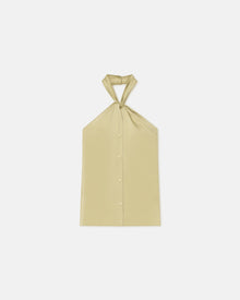 Womens | Neline Draped Slip Satin Top | Lime Yellow