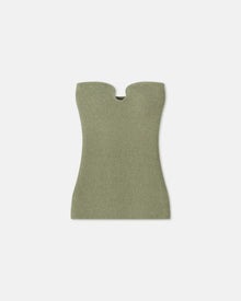 Womens | Zessa Terry-Knit Bandeau Top | Faded Sage