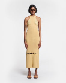 Womens | Seya Crocheted Ribbed-Knit Maxi Dress | Sun Yellow