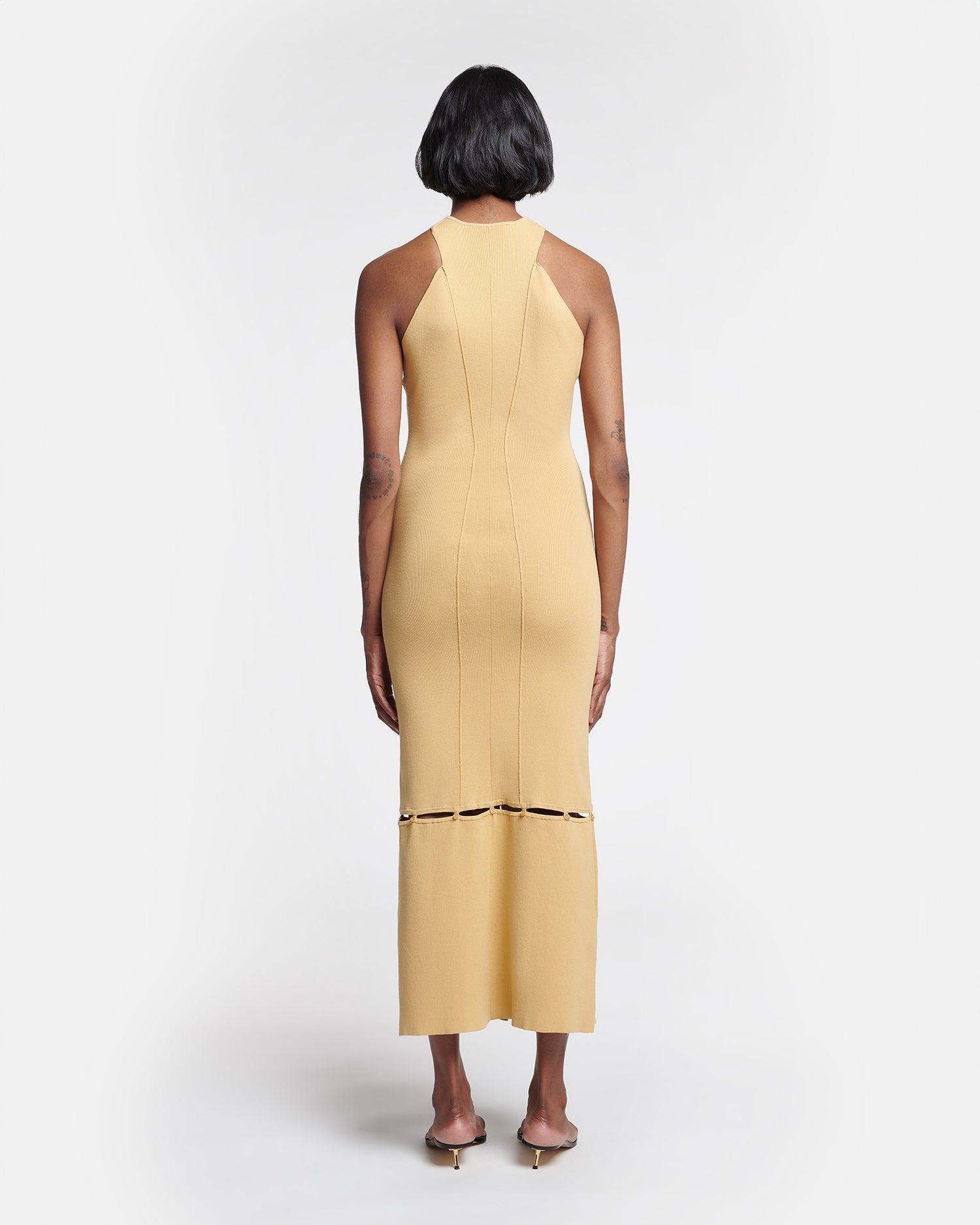 Womens | Seya Crocheted Ribbed-Knit Maxi Dress | Sun Yellow