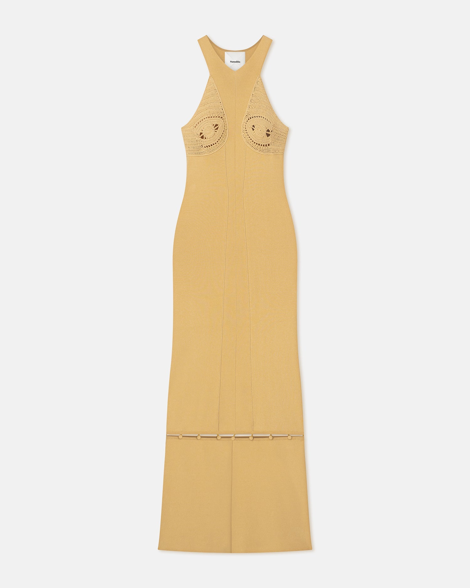 Womens | Seya Crocheted Ribbed-Knit Maxi Dress | Sun Yellow