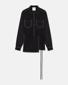 Womens | Metta Glass Poplin Shirt Dress | Black