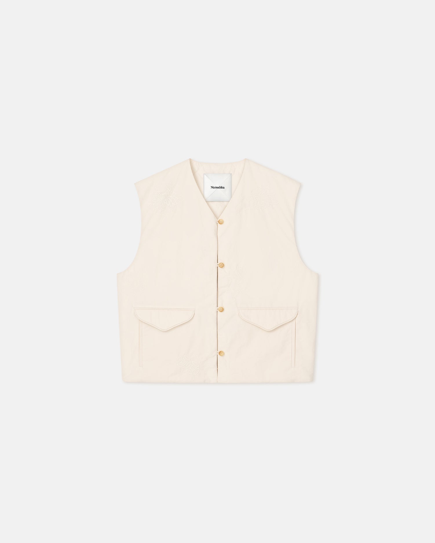 Womens | Maie Quilted Heavy Poplin Vest | Creme