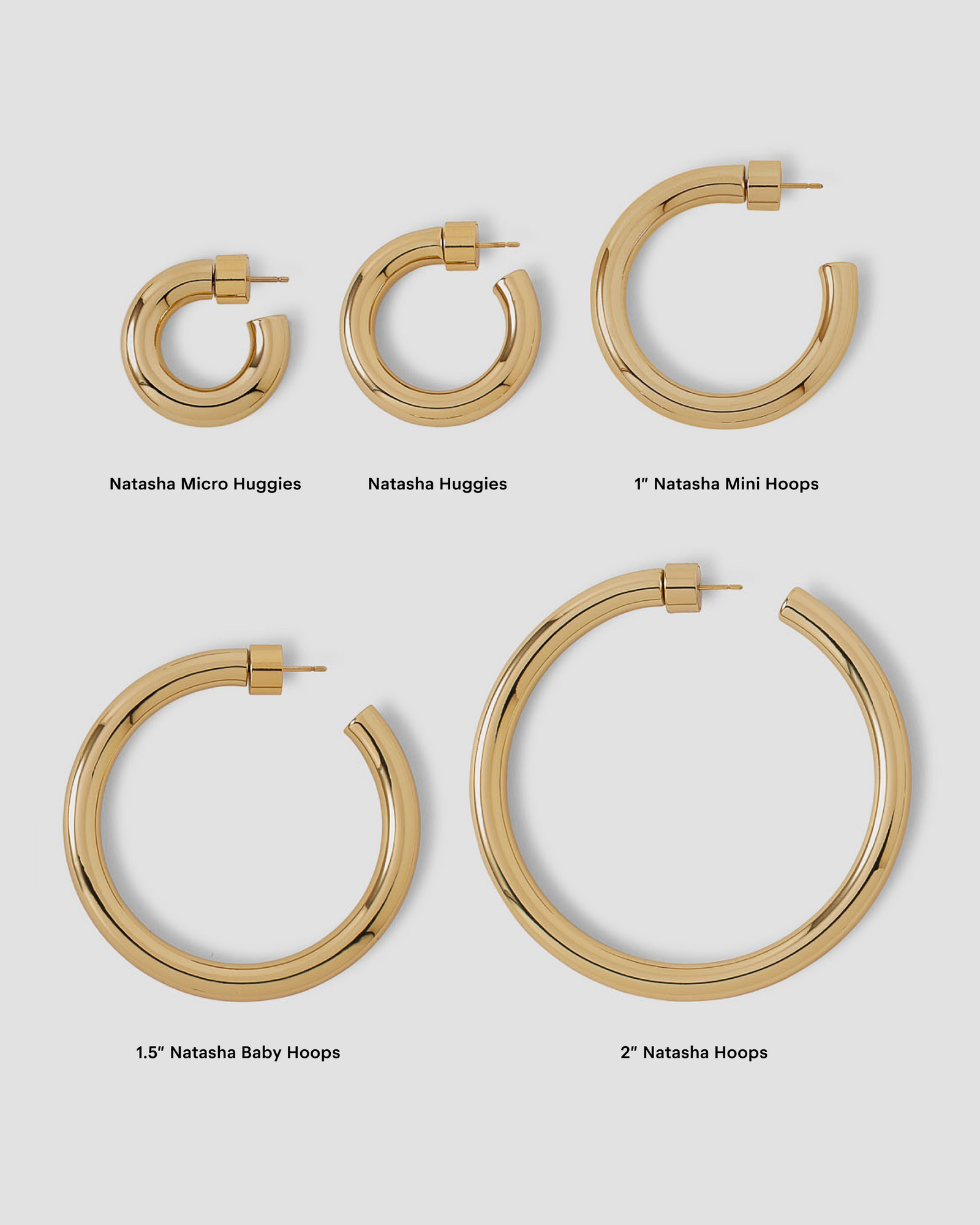 1" Natasha Mini Hoops earring - styled on model | gold small hoop earrings