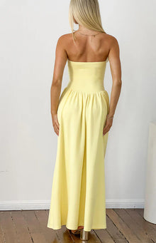 Nate Strapless Formal Maxi Dress | Yellow