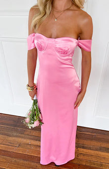 Naveah Off Shoulder Maxi Dress | Pink
