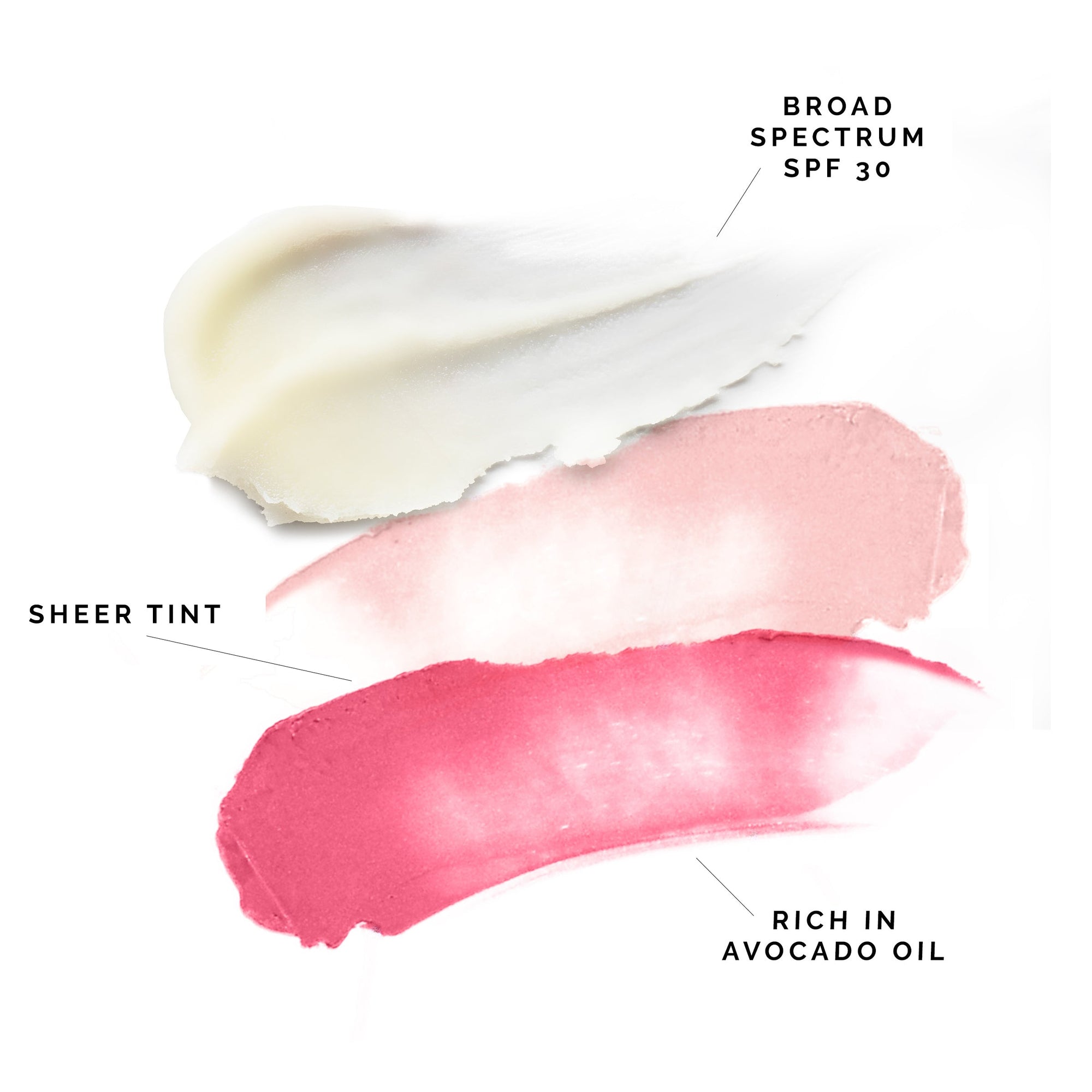 Set of three lipsticks with silver casings on a white background, featuring the MDSolarSciences brand.