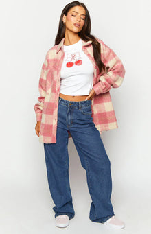 Neve Check Jacket | Pink