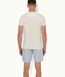 Norwich Linen Tailored Fit O.B Stripe Linen Shorts | Ice Blue